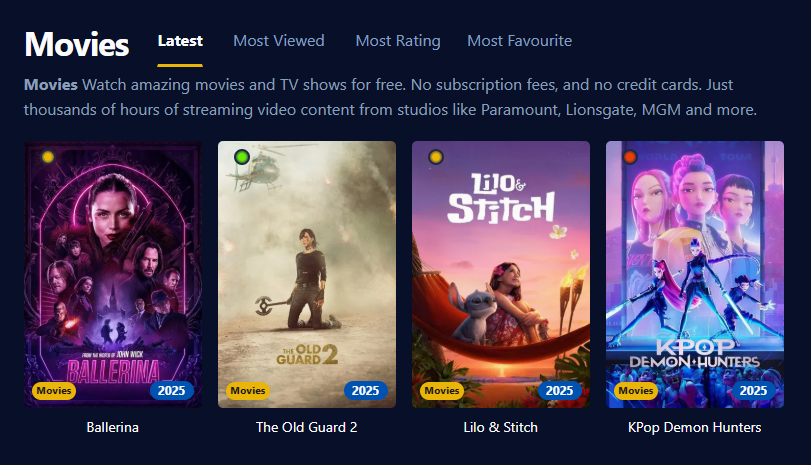 Screenshot of WatchSeries interface